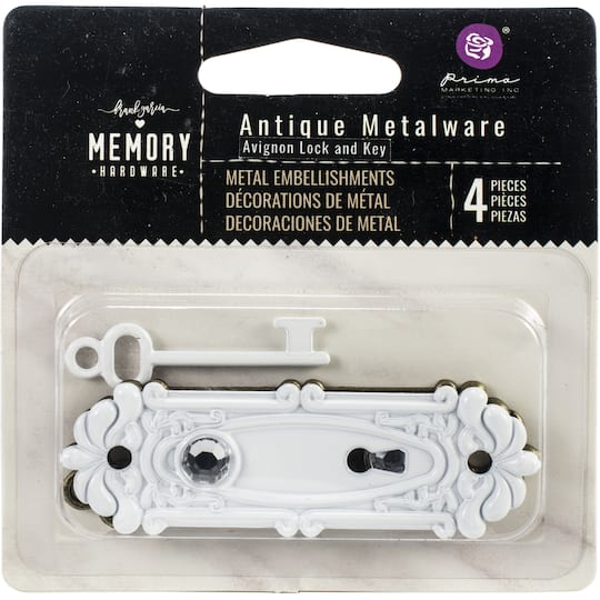 Prima&#xAE; Memory Hardware Antique Metalware Avignon Lock And Key Embellishment